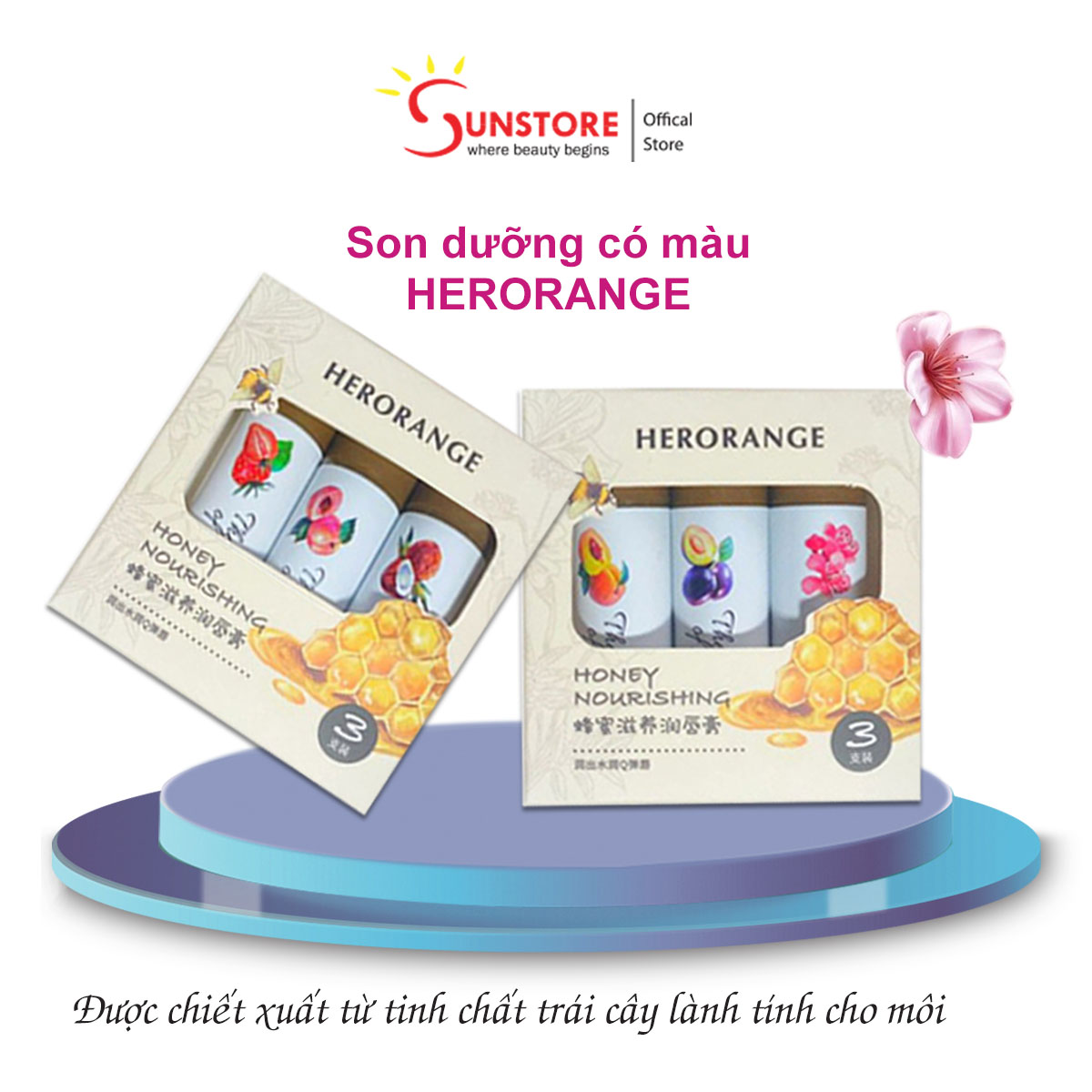 Son dưỡng có màu dưỡng ẩm căng mọng mềm mịn môi Nội Địa Trung Herorange - sunstore17