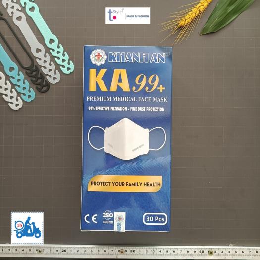 Hộp 30 cái khẩu trang 4D Khánh An KA99+ thiết kế đặc biệt 4 lớp với 3 lớp kháng khuẩn cao cấp