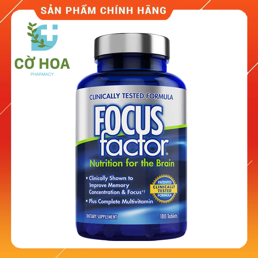 Viên uống bổ não và hỗ trợ trí nhớ Focus Factor - Hộp 180 viên