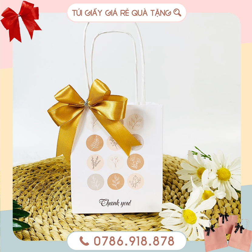 50 túi giấy kraft đồng tiền quà tặng