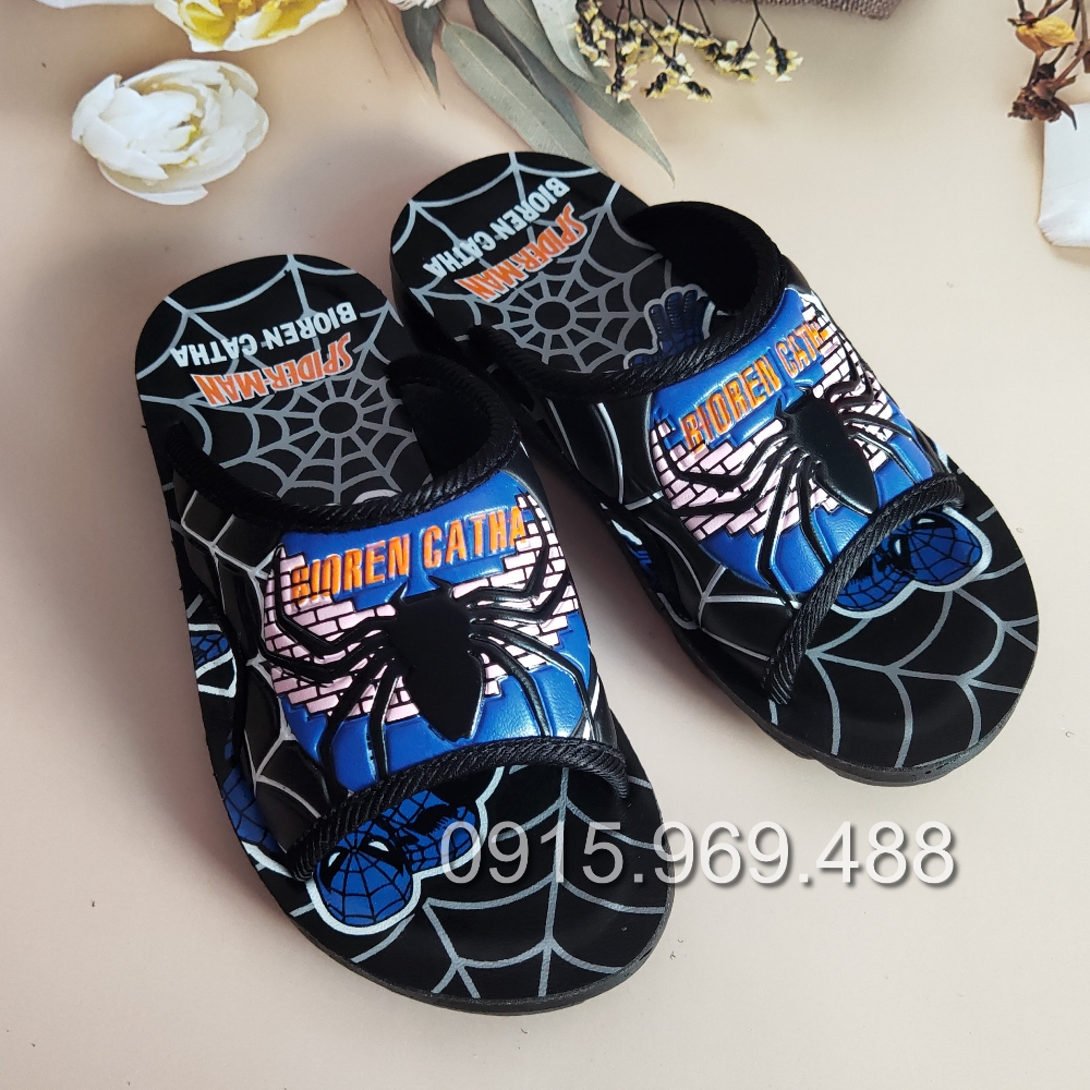 Dép lê siêu nhân nhện bằng da PU cho bé trai đi chơi