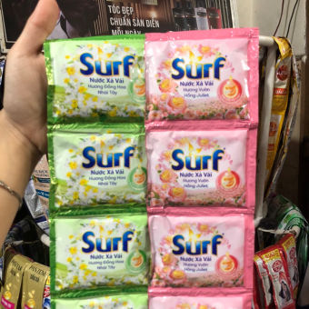 Nước xả vải surf dây 10 gói hương vườn hồng/ nhài tây