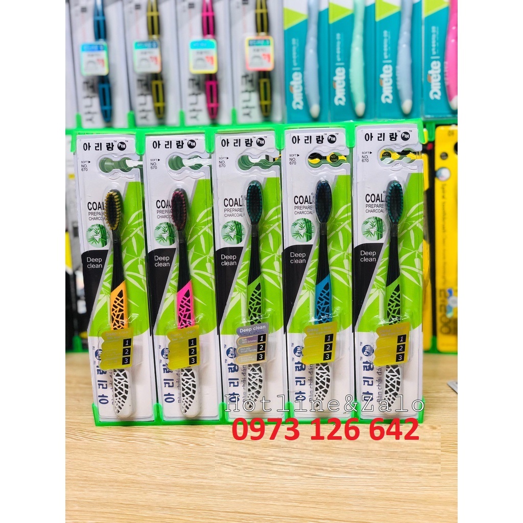 Combo 10 bàn chải đánh răng than hoạt tính Hàn Quốc 670