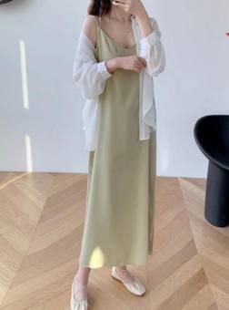 Đầm cami - váy suông nữ 4 dây chéo lưng vải đũi mềm cao cấp form rộng freeship