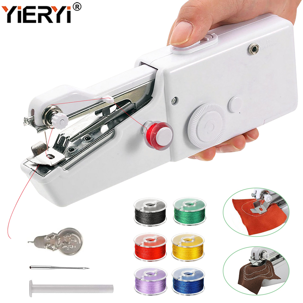 Yieryi Sewing Machine Handheld Cordless Electric Sewing Machine Set Home Sewing Quick Repair DIY Clothes Sewing Machine Stitch Sew Needlework Cordless Clothes Fabrics