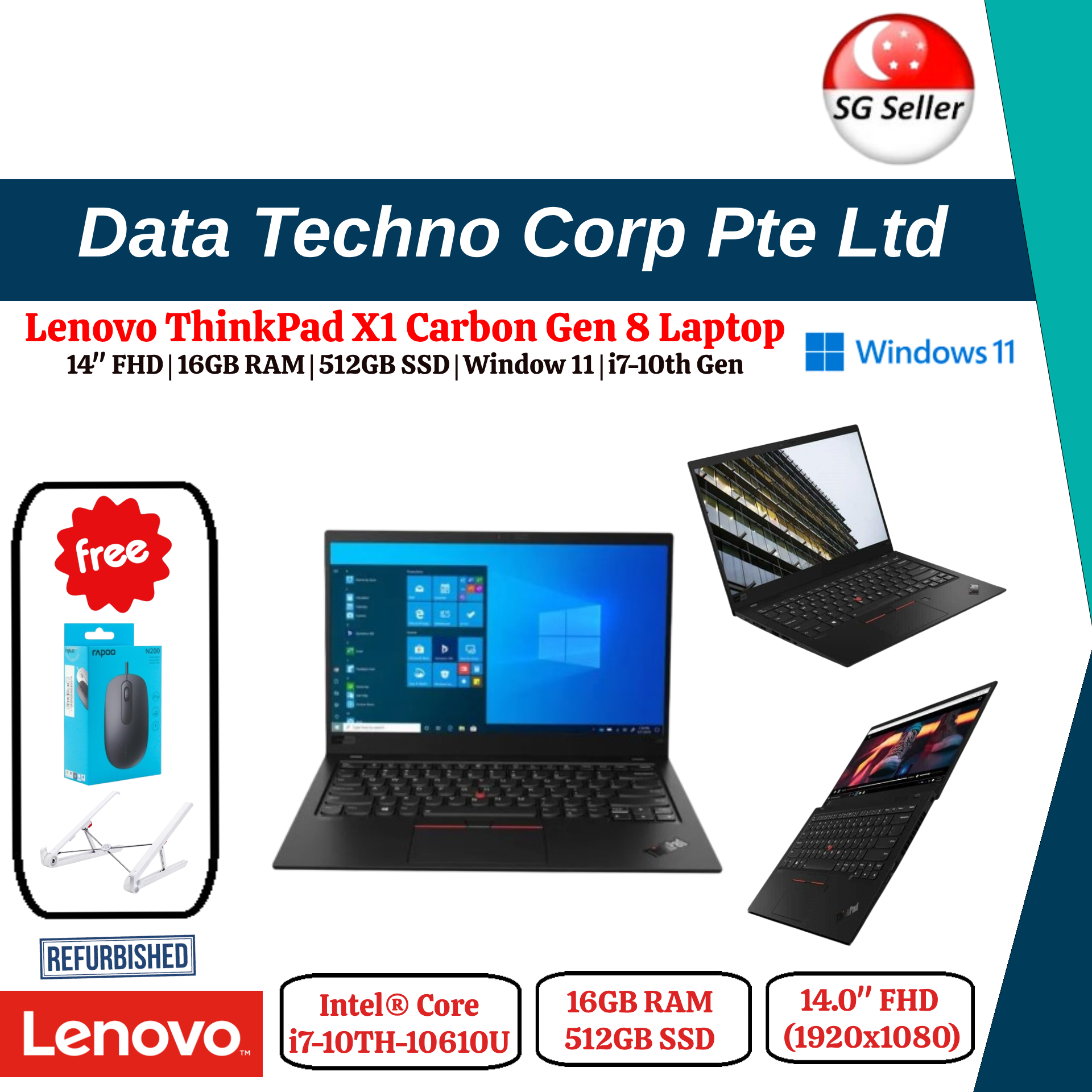 Thinkpad X1 Carbon Gen 11 I7-1360P 16Gb 512Gb Ssd Same Day