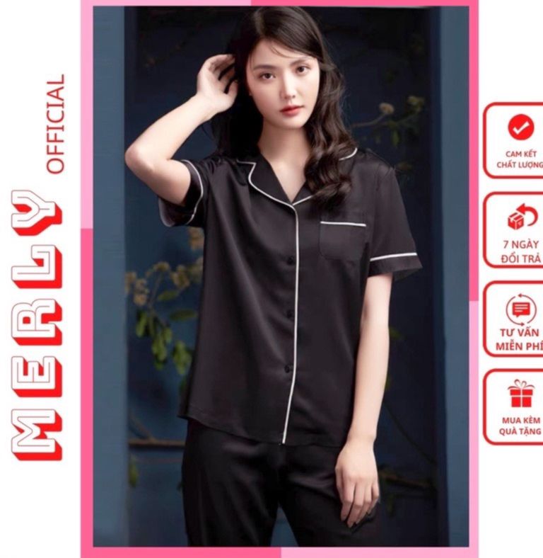 Đồ bộ pijama lụa nữ mặc nhà tay ngắn quần dài mùa hè mango cao cấp bộ đồ ngủ nữ lụa siêu xinh a1