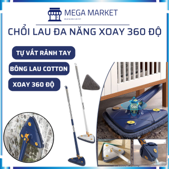 Chổi lau nhà thông minh tự vắt xoay 360 độ, cây lau nhà hình tam giác, chổi lau sàn nhà, lau kính