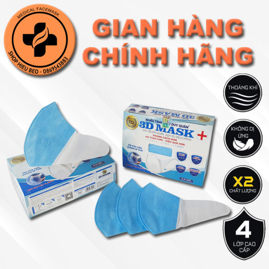 khẩu trang y tế 3d mask màu xanh công nghệ nhật hộp 50 cái công nghệ nhật