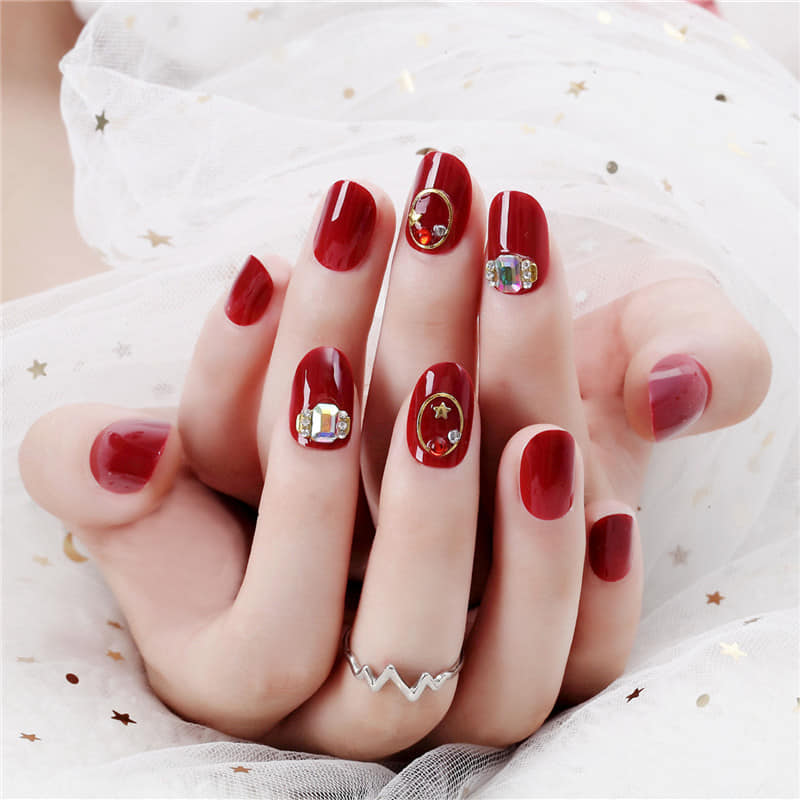 Bộ 24 Móng tay giả , nail giả A38 ( Tặng kèm keo dán móng )