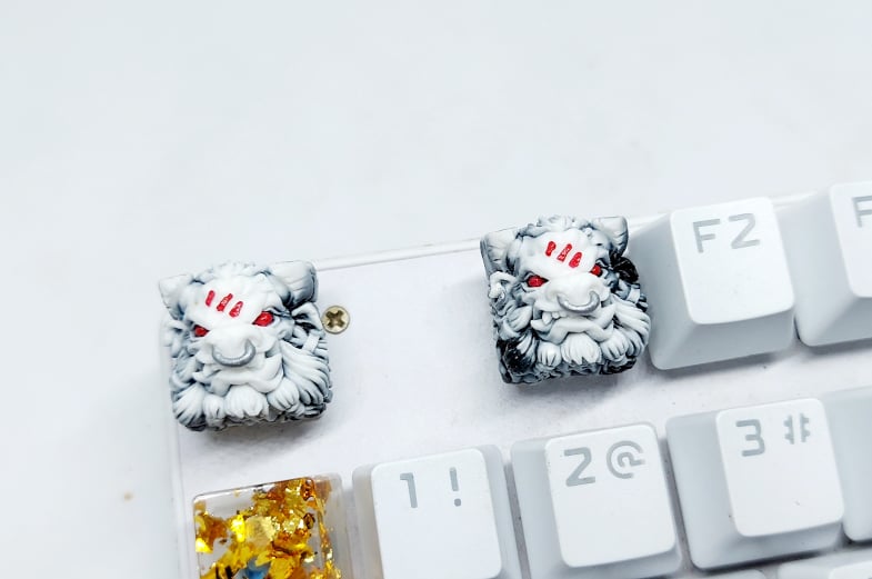 Keycap resin Bara clone tone trắng đen trang trí bàn phím cơ gaming