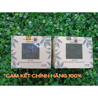 10 Hộp Trà giảm cân Hoa Sâm Đất Plus (15 gói)