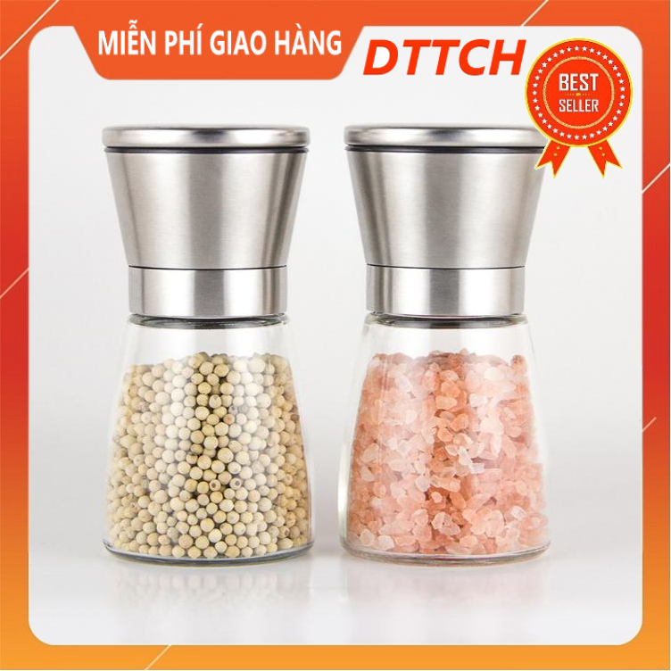 Lọ xay tiêu Cối xay tiêu cầm tay thủy tinh nắp chắc chắc tiện dụng và thông minh Dụng cụ xay tiêu th