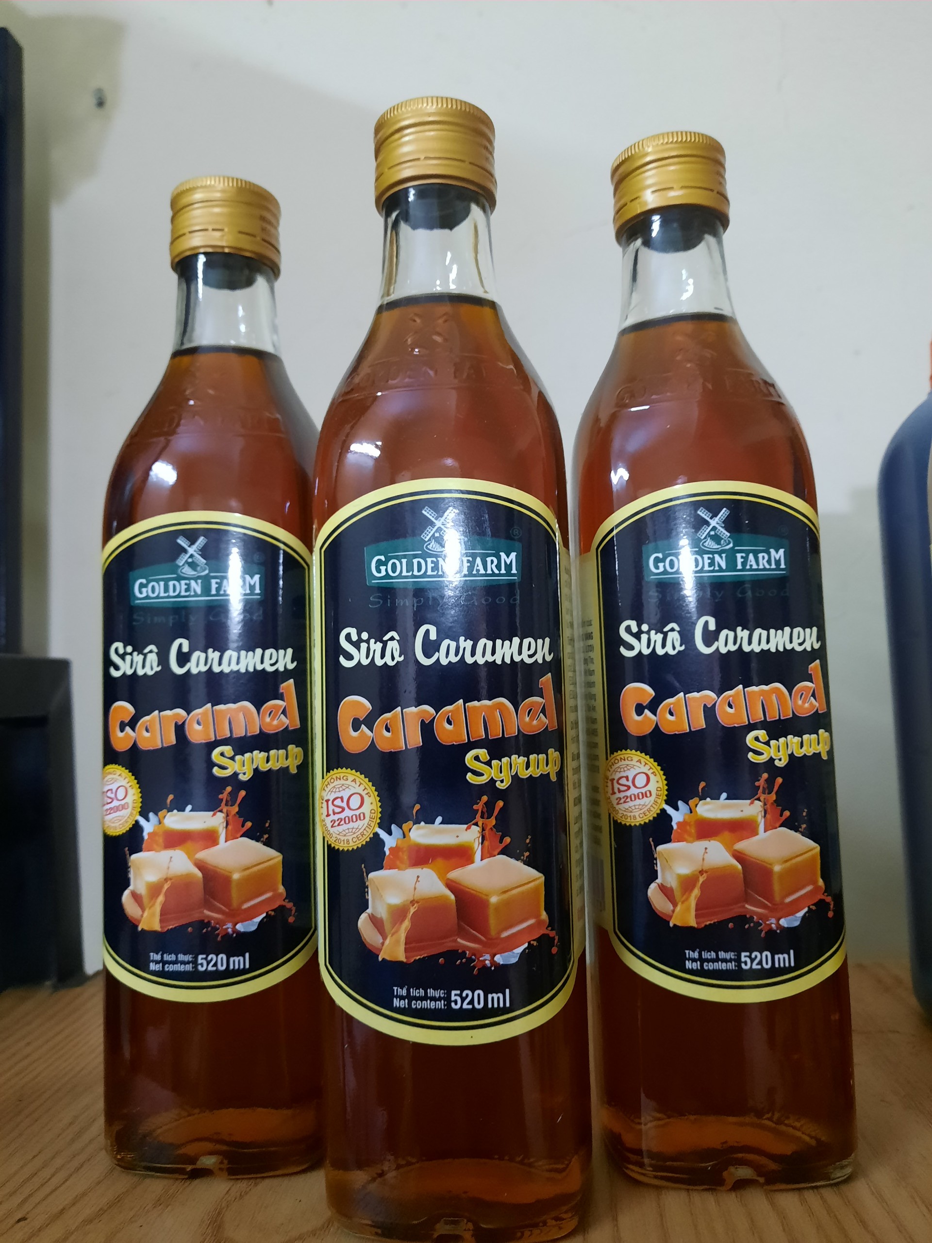 Siro Caramel Golden Farm chai 520ml