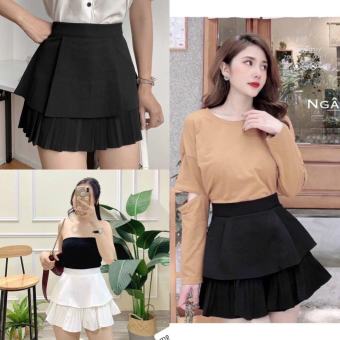 CHÂN VÁY XÒE 2 TẦNG XẾP LY DƯỚI CV11 THỜI TRANG HÀN QUỐC, AMELIA, CHÂN VÁY NỮ, CHÂN VÁY XẾP LY, CHÂN VÁY XÒE, CHÂN VÁY NGẮN, CHÂN VÁY TRẮNG, CHÂN VÁY ĐEN, CHÂN VÁY XÒE ĐEN, CHÂN VÁY DÁNG NGẮN