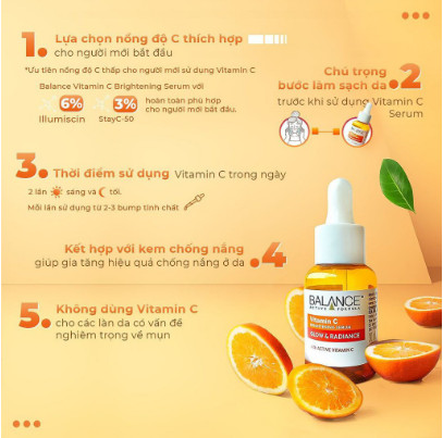 Thâm mụn, Serum Vitamin C Sáng Da, Mờ Thâm Balance Active Formula Brightening 30ml