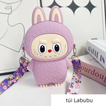 C & K túi Labubu Túi silicone Ví tiền xu túi tiền xu phim hoạt hình labubu trẻ em Túi đeo chéo bé trai bé gái dễ thương Silicone Túi Đeo Vai đồng xu Túi cặp học sinh sinh viên