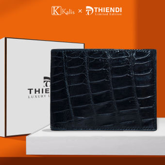 Bóp da cá sấu thật cao cấp hàng hiệu Kalis x Thiendi WABN01 Bóp ví nam da cá sấu thật FULLBOX