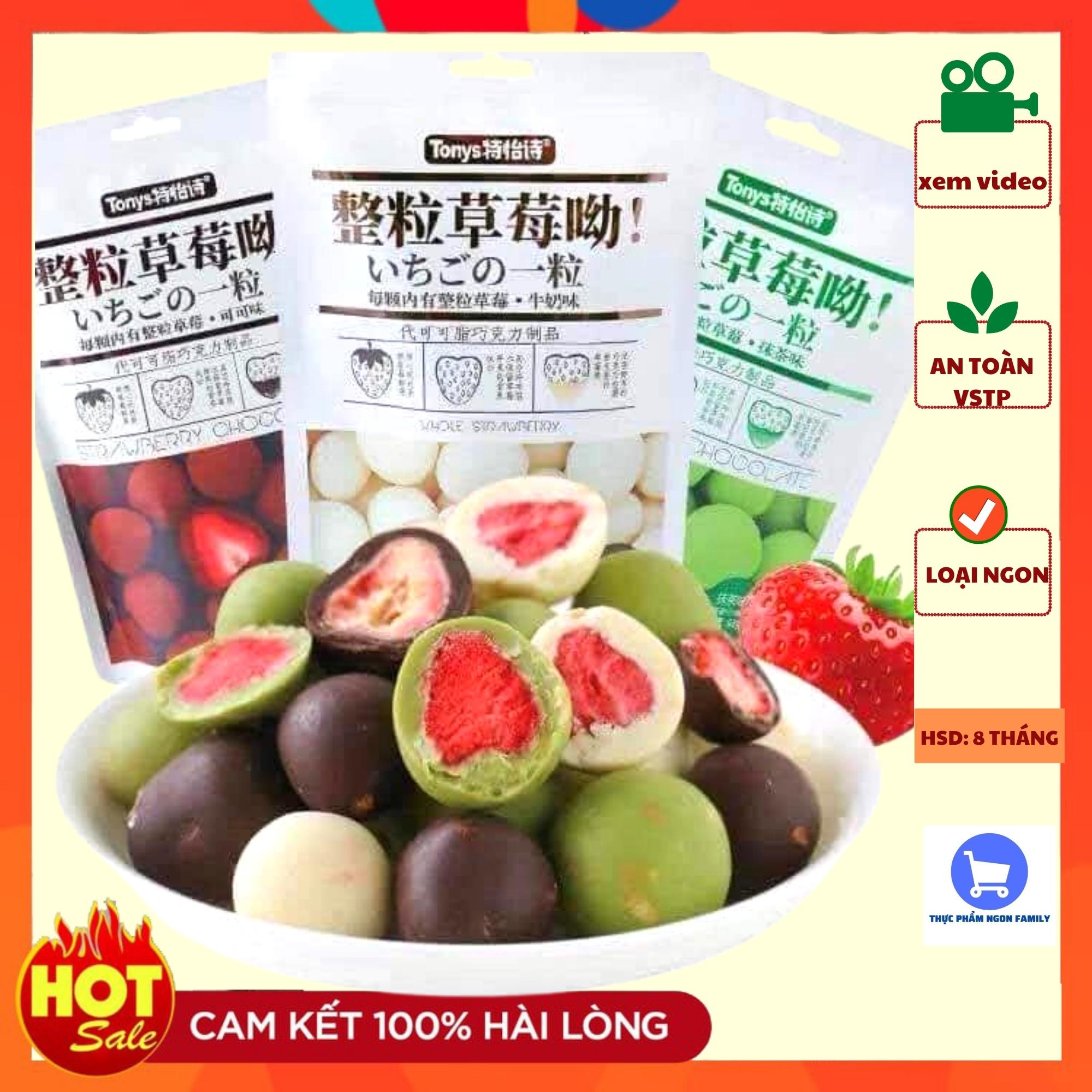 Kẹo socola bọc dâu tây sấy 🍓🍓