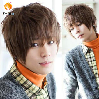 Tóc Thẳng Ngắn Phong Cách Gợi Cảm Thiết Kế Hàn Quốc Cho Nam Phụ Kiện Tóc Giả Màu Nâu Nhạt