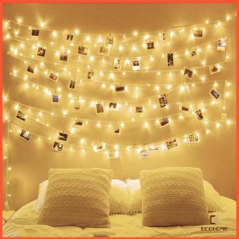 Dây đèn led không nháy Vàng 8M 50 bóng, decor phòng ngủ