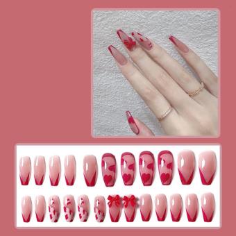 Hộp 24 Móng tay giả, móng giả A66 (Tặng kèm keo dán móng tay)