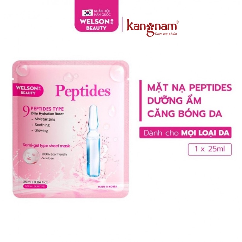 Mặt Nạ Cấp Ẩm Welson Beauty Peptides Hộp 5 miếng
