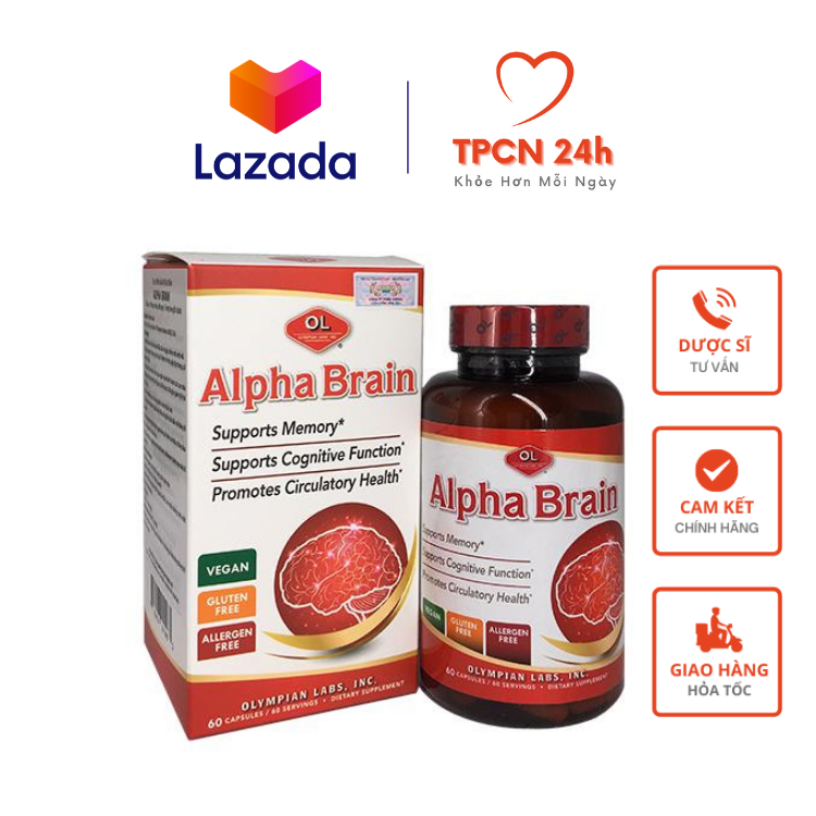 Alpha Brain Viên uống bổ não hỗ trợ tuần hoàn não