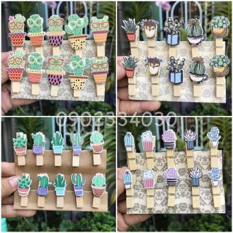 Bộ 10 kẹp gỗ kiểu trang trí treo hình ảnh tặng kèm dây