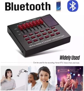ภาพหน้าปกสินค้าV8 PLUS Audio Live Sound Card for Phone Computer USB Headset Microphone Webcast-(Bluetooth) ที่เกี่ยวข้อง