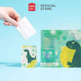 Khăn Giấy MINISO 12 Gói Khăn Giấy Hoạt Hình Khủng Long Không Mùi Túi Nhỏ Dễ Thương