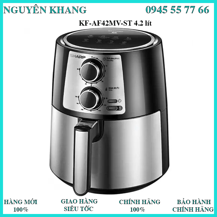 Nồi chiên không dầu sharp kf-af42mv-st 4.2lít