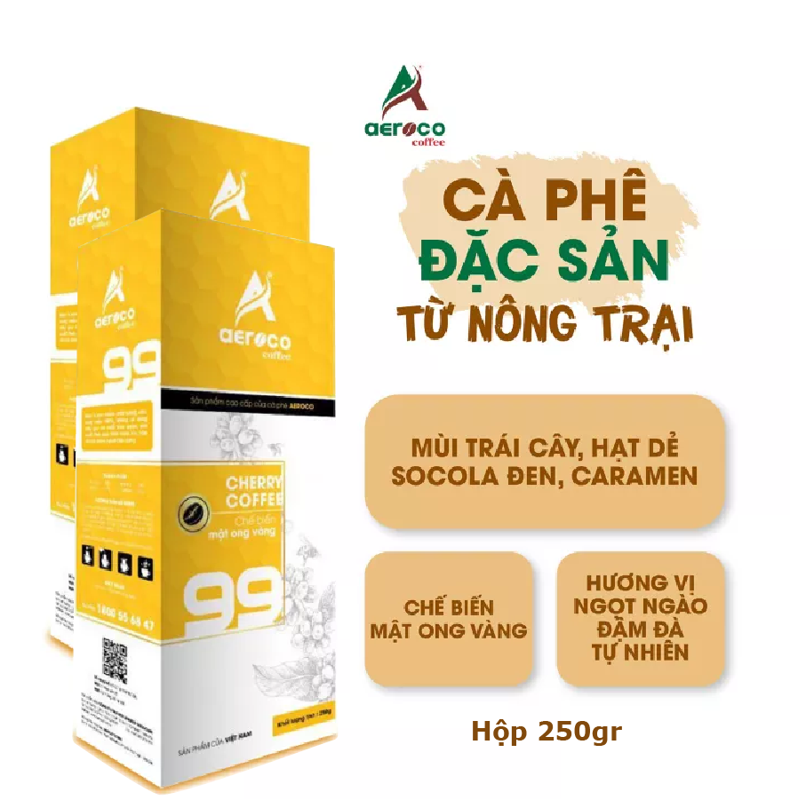 CASHBACK20% _Combo 2 hộp 250g_Cà phê 99 pha phin_AEROCO COFFEE nguyên chất