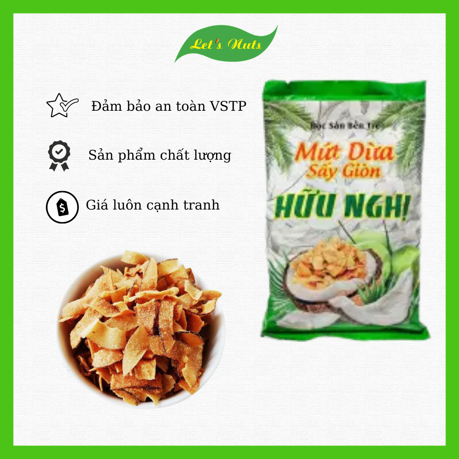 [HCM]Mứt dừa sấy giòn Hữu Nghị đặc sản Bến Tre món ăn vặt tuyệt vời Susuto Shop