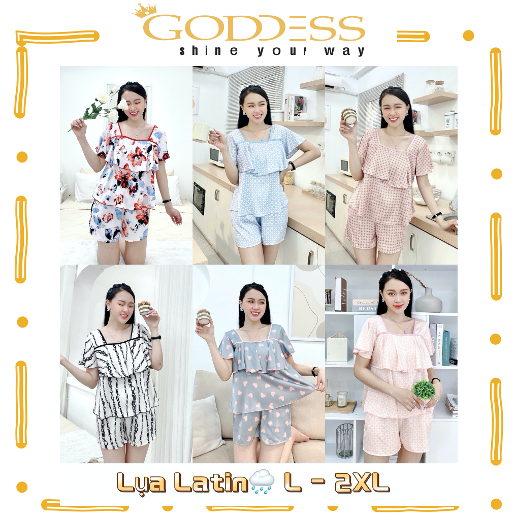 Bộ Pijama Lụa Latin - Đồ ngủ đùi tiểu thư cao cấp Latin mềm mịn mát lịm