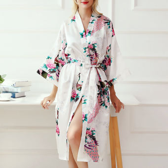Áo Choàng Mặc Quần Áo DEWANG Áo Kimono Con Công Lụa CHOANG Quần Áo Ngủ Quần Áo Áo Ngủ CHOANG Áo Ngủ CHOANG Áo Tắm