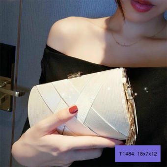 Ví nữ cầm tay dự tiệc đẹp, bóp cầm tay dự tiệc nữ đan chéo sang trọng T1484
