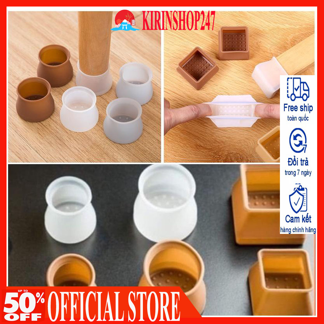 Set 12 Vỏ bọc chân bàn ghế chống trầy xước bằng silicon