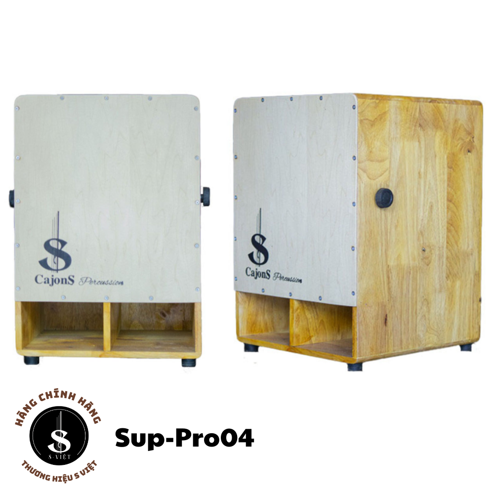 Trống cajon cao cấp có núm chỉnh snare gỗ thông thịt chính hãng S Việt mã Sup-Pro04