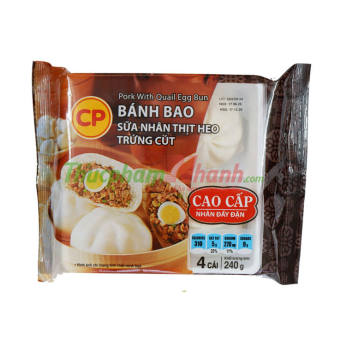Bánh bao thịt trứng cút đông lạnh CP - Khay 240g