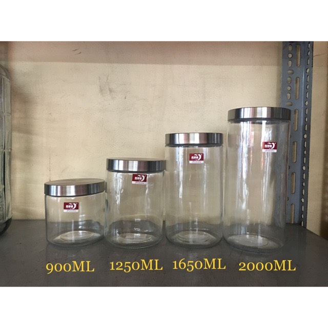 Hủ ống loại dày thuỷ tinh nắp bạc deli