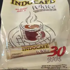 Indocafe White Coffee No Sugar 1 Pack (30 pcs / Stick) / Kopi Putih Bebas Gula