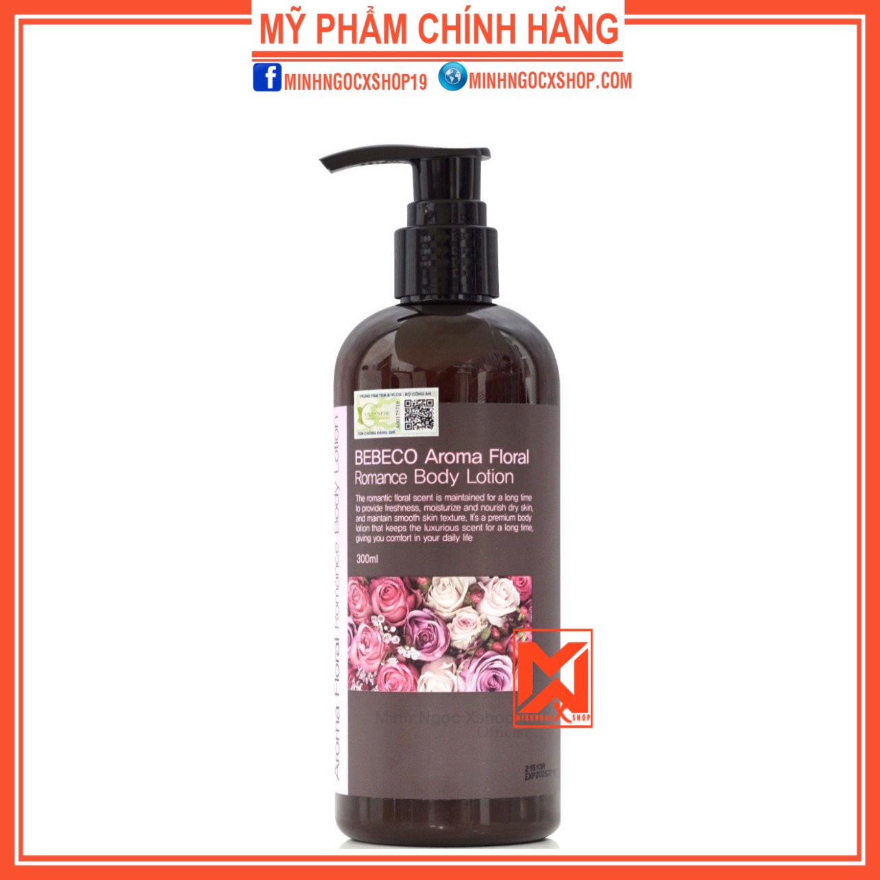 Sữa dưỡng thể Bebeco sữa dưỡng thể sáng da hương thơm lãng mạn Bebeco Aroma Floral Romance Body Loti