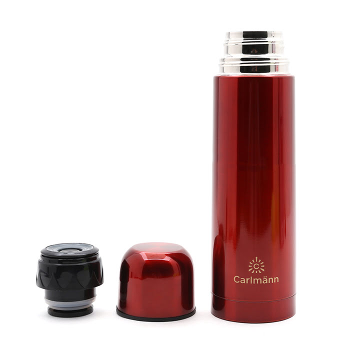 Bình giữ nhiệt inox carlmann 500ml màu đỏ - bes551-r