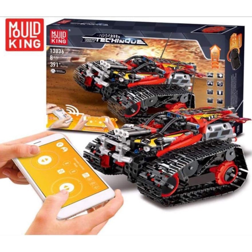 Đồ chơi lắp ráp xếp hình le,go xe đua địa hình bánh xích điều khiển từ xa - 13032 13036