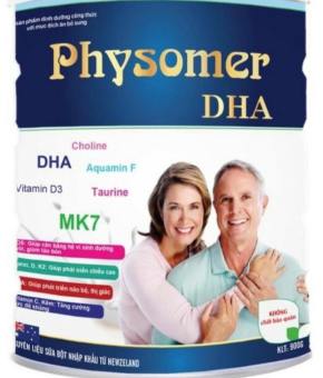 Sữa Physomer DHA  [900gr/hộp] bổ sung dinh dưỡng cho người trung và lớn tuổi, date 2024