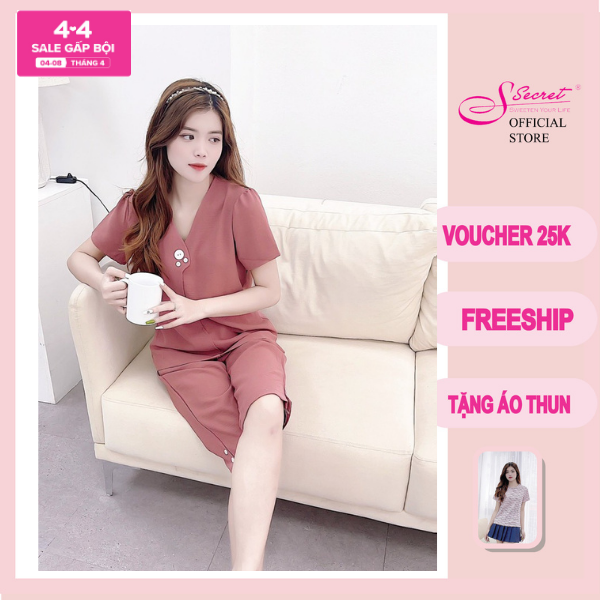 Bộ đồ mặc nhà cao cấp SSecret chất liệu đũi tay cộc quần lửng SXH2290