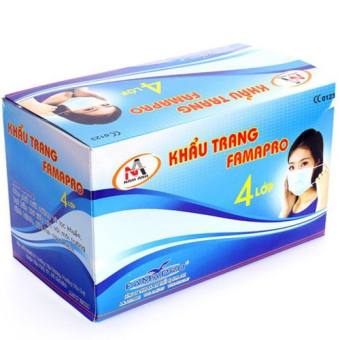 HCM]Hộp 50 cái khẩu trang y tế 4 lớp Nam Anh Famapro (Màu xanh