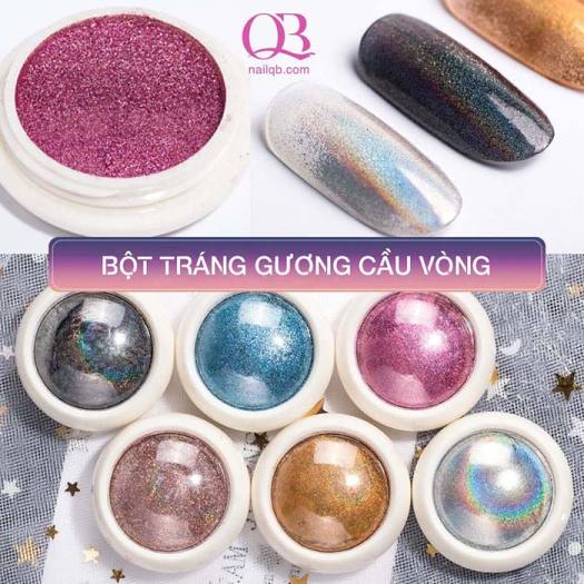 Bột tráng gương cầu vồng ngũ sắc trang trí móng 0.2g