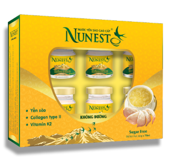 Hộp yến sào cao cấp không đường Nunest Cerna (6 lọ x 70ml)